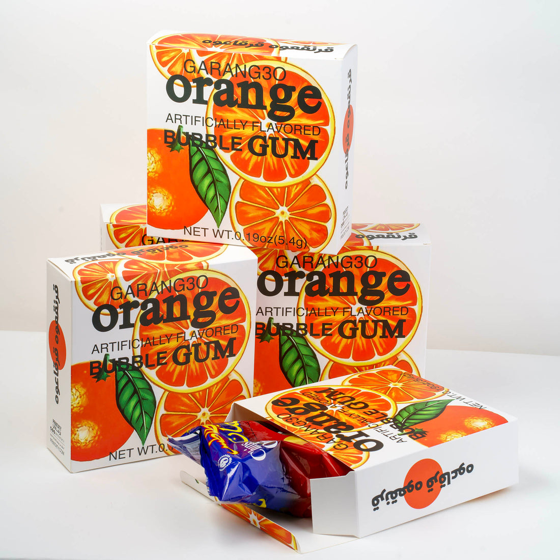 Garangao: A box of orange gum (Alaq Al-Taybeen) (10 boxes)