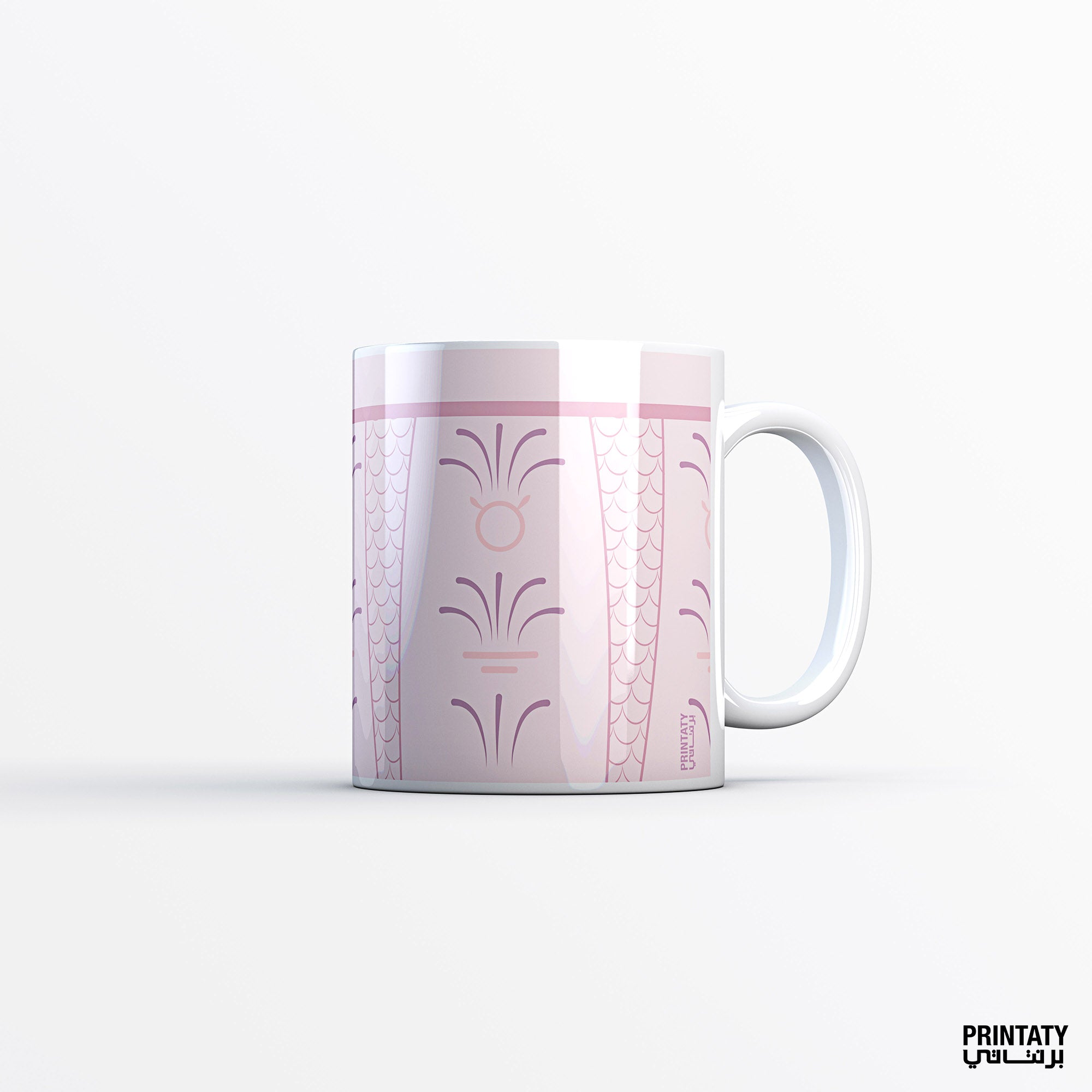 كوب : نقوش فنجان قهوة عربية (وردي)