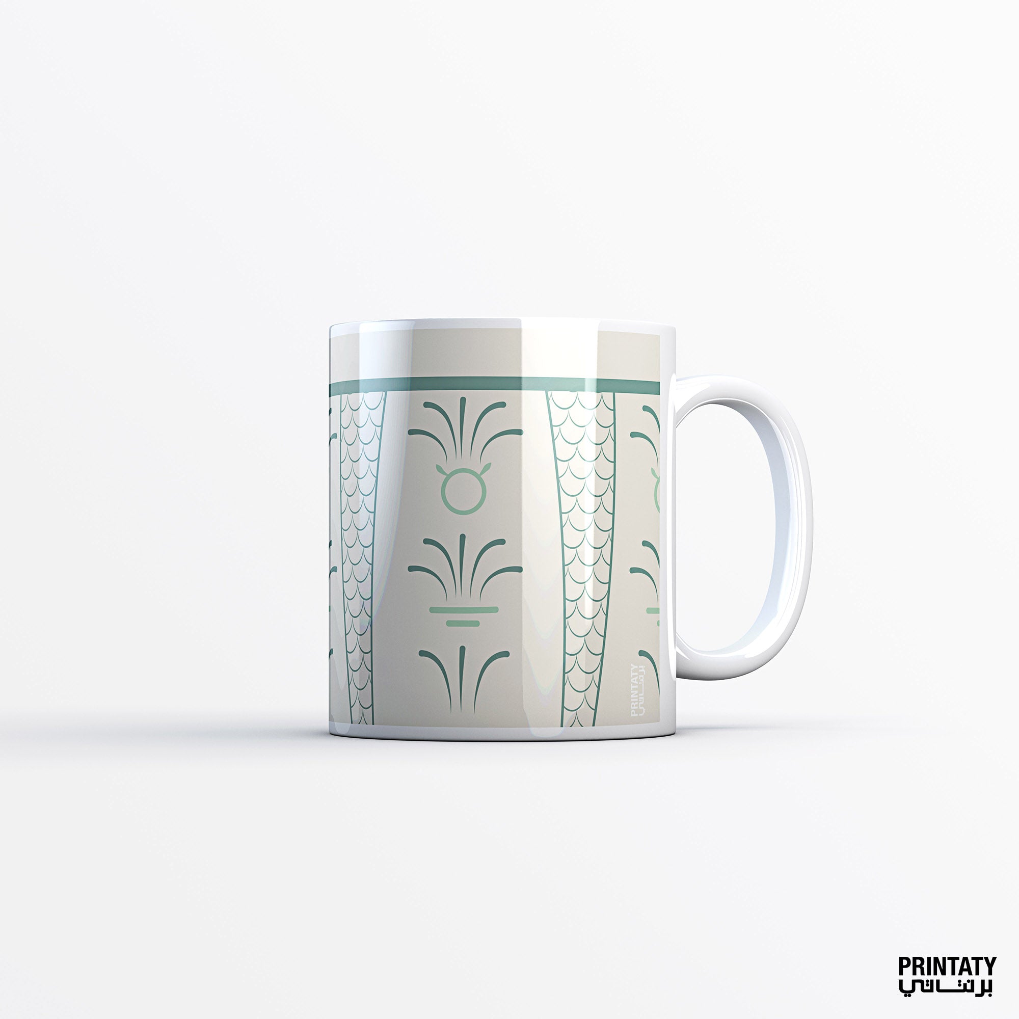 كوب : نقوش فنجان قهوة عربية (أخضر)