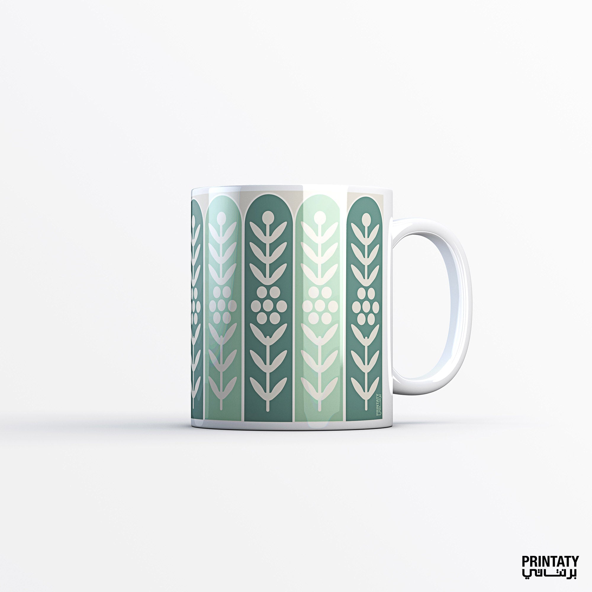 كوب: نقوش دهن العود (اخضر)