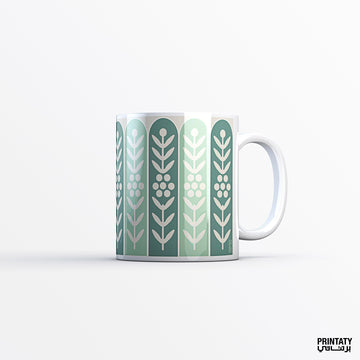 كوب: نقوش دهن العود (اخضر)