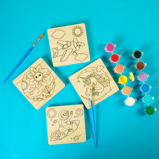 Craft Box: Color the Wooden Pieces (Printed graphics can be selected)