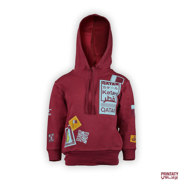 Kids Hoodie: Qatar in All Languages