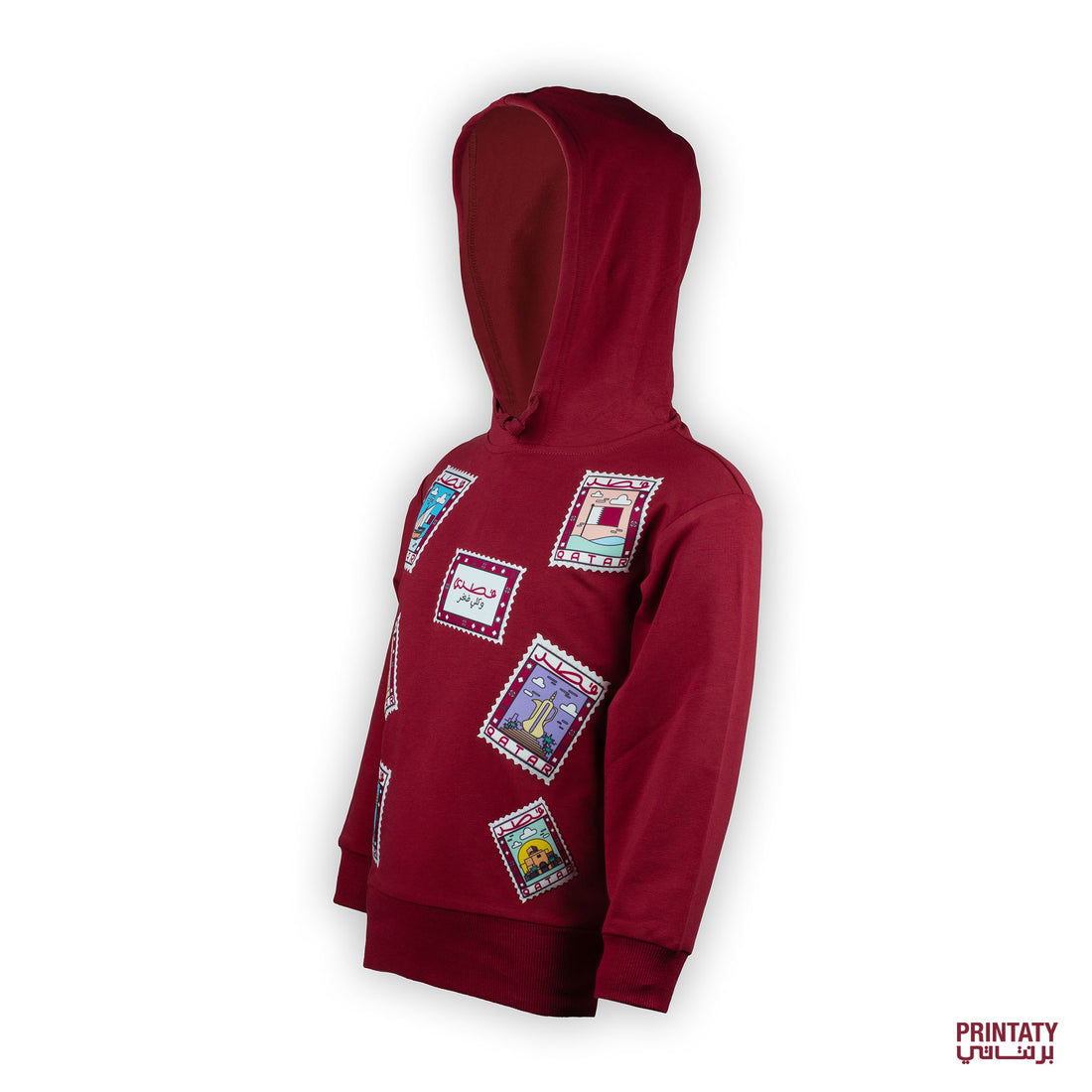 Kids Winter Hoodie: Qatar Stamps