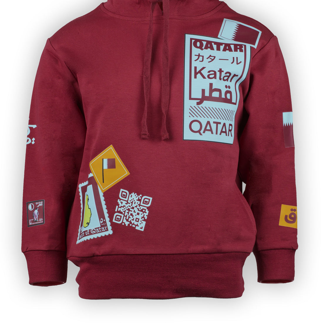 Kids Winter Hoodie: The Word Qatar in Several Languages