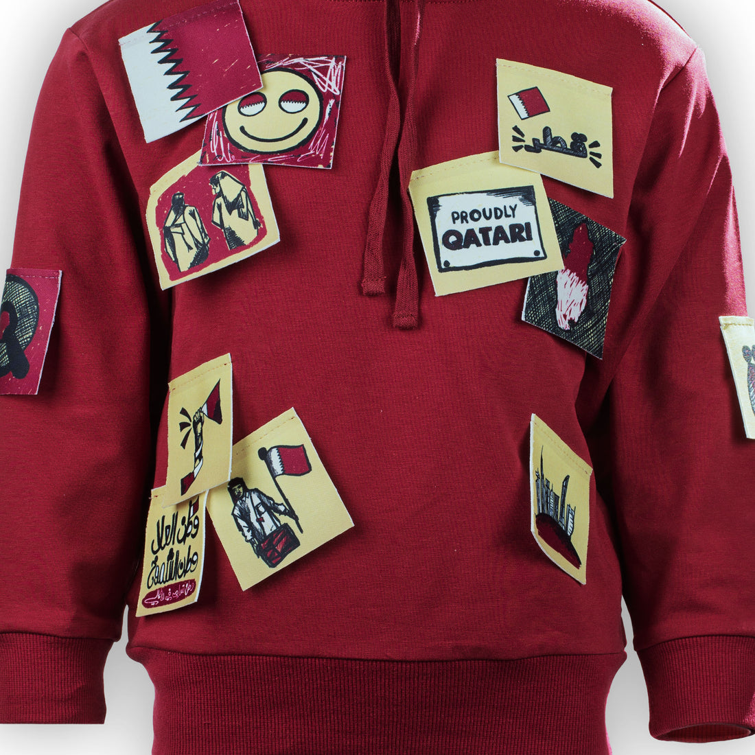 Kids Winter Hoodie: Sticky Note Drawings About Qatar