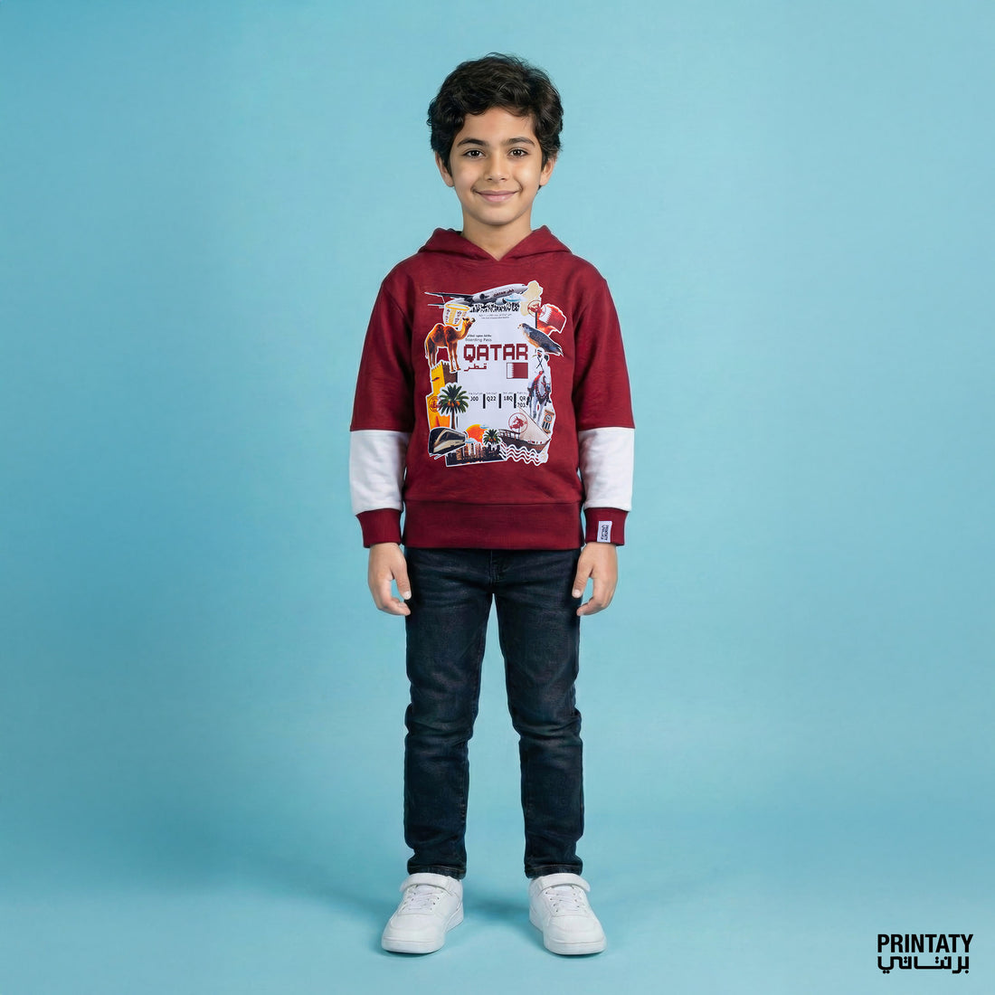 هودي شتوي للأطفال : بطاقات الصعود للطائرة قطر