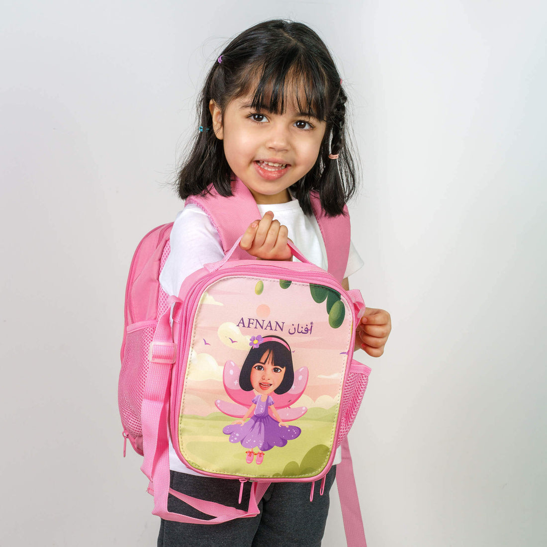 Lunch Bag: Child's Image as a Cartoon Character (4 Colors and 56 Designs)