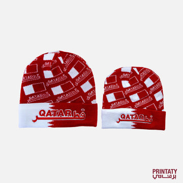 winter hat beanie : Qatar flag pattern (adults and children)