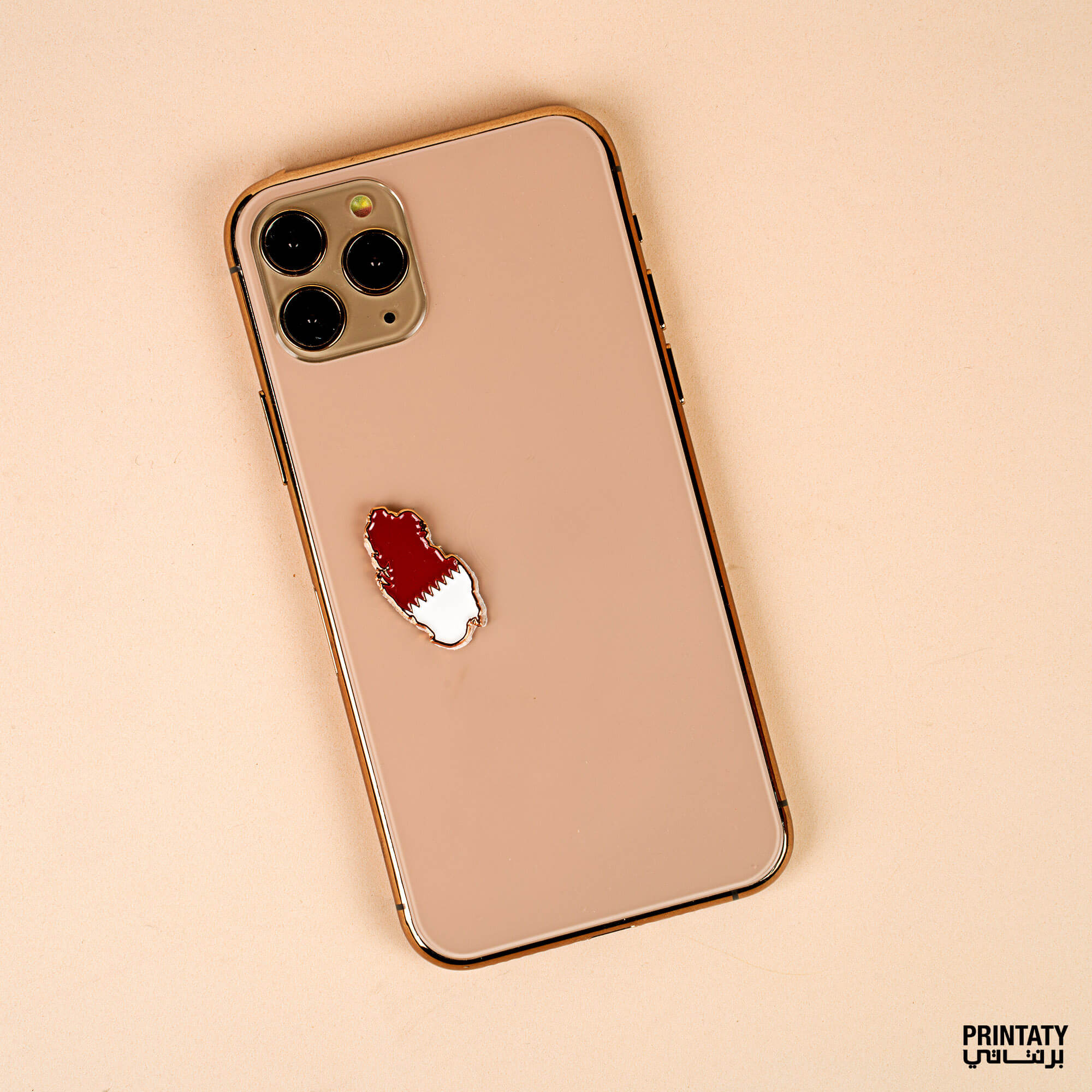 Metal mobile phone sticker: Qatar map