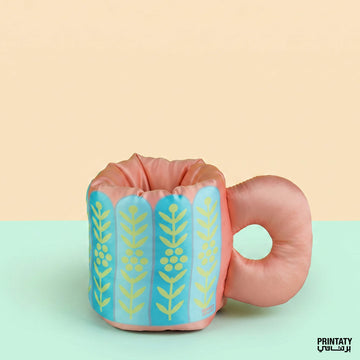 Puffy fabric mugs: Dehin oud pattern (green)