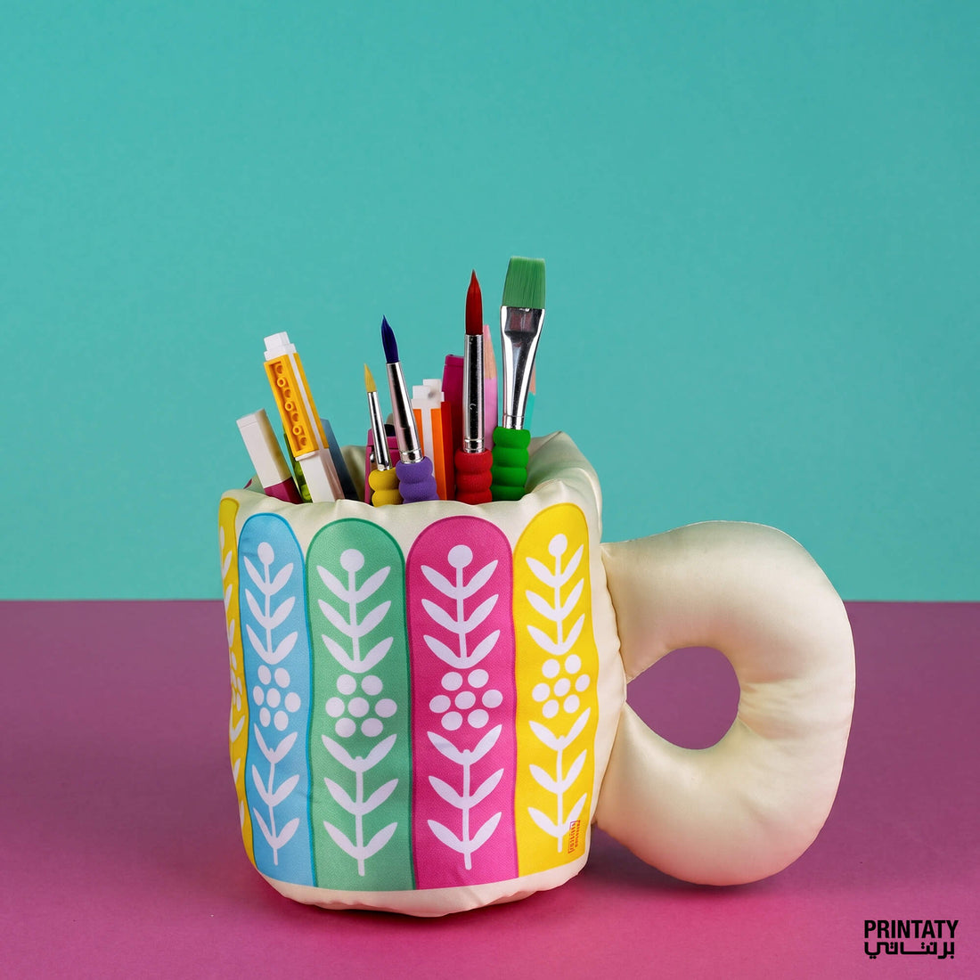 أكواب قماش منتفخة : نقوش دهن عود (ألوان)