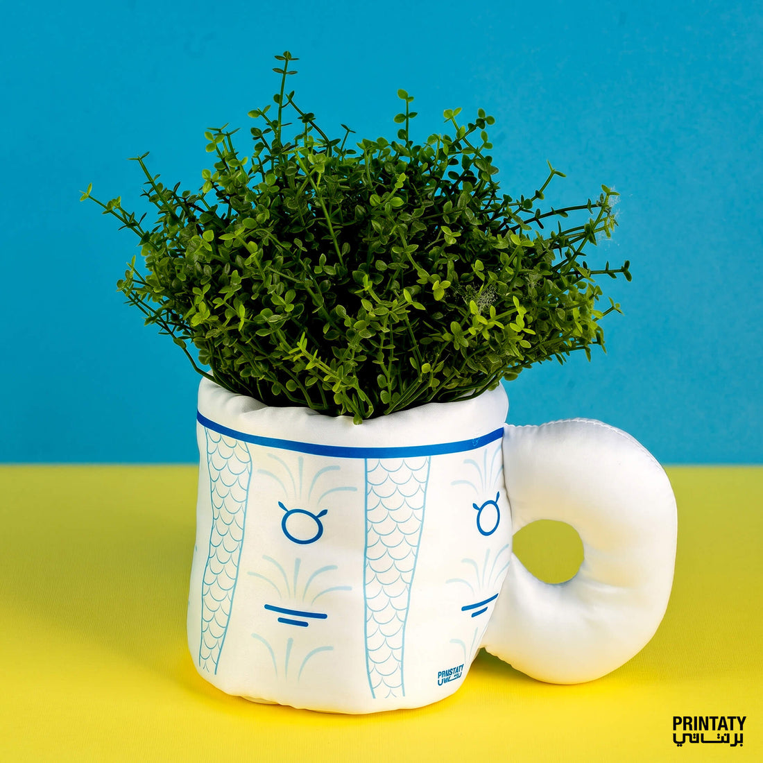 أكواب قماش منتفخة : نقوش فنجان قهوة عربية (أزرق)