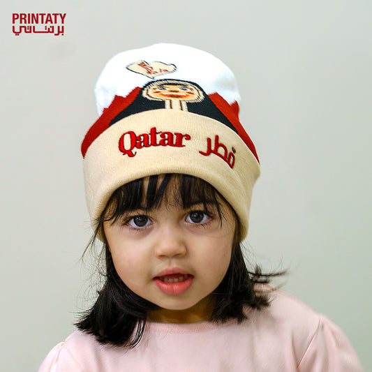 قبعة شتوية  : هلا قطر  بنات ( كبار وأطفال)