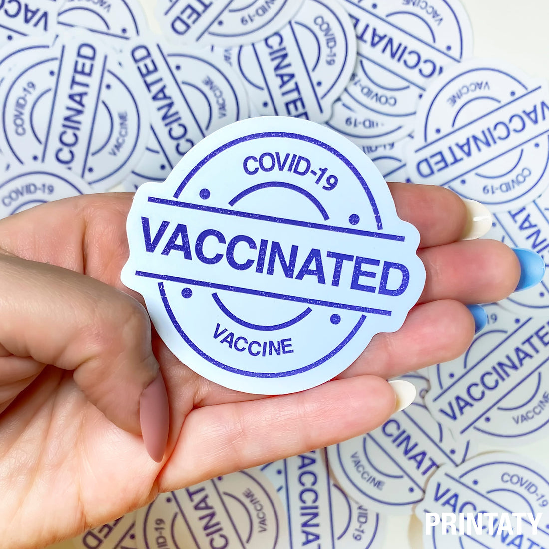 Sticker : Vaccinated  Stamp