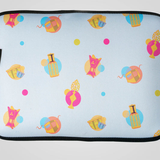 Laptop sleeve :Colourful items from tradition