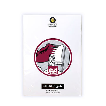 Sticker: Raise the flag of Qatar